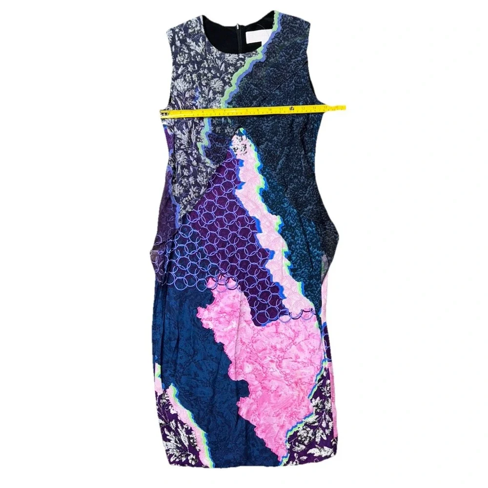 Peter Pilotto Purple Pink Colorful Abstract Print Sheath Shift Dress (40x15) - Picture 4 of 8
